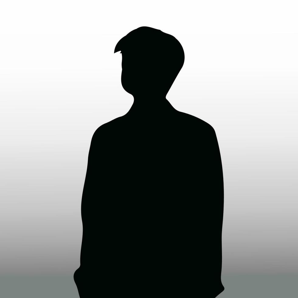 jong verdrietig Mens silhouet vector