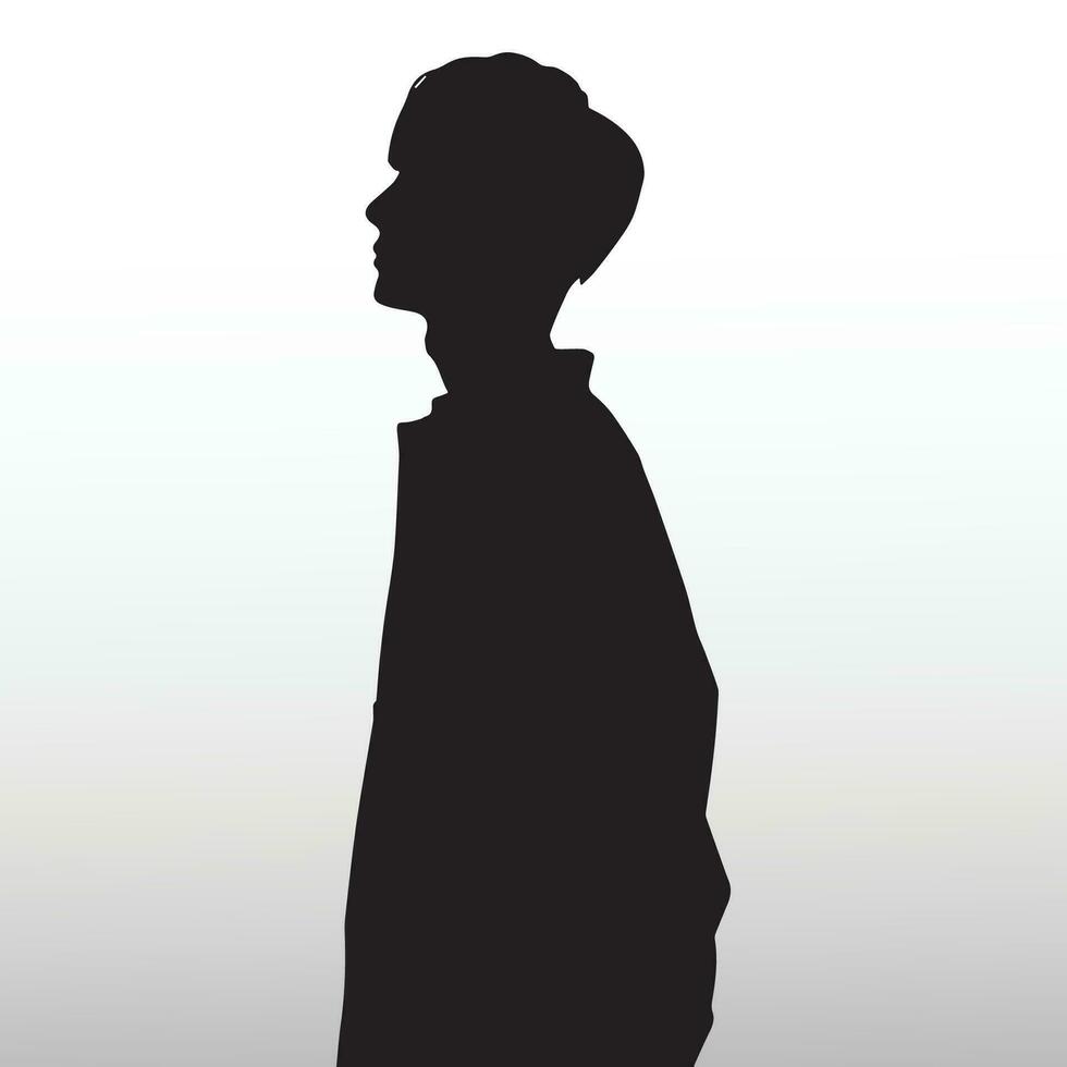 jong verdrietig Mens silhouet vector