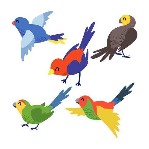 Leuke vogel Clipart Set vector