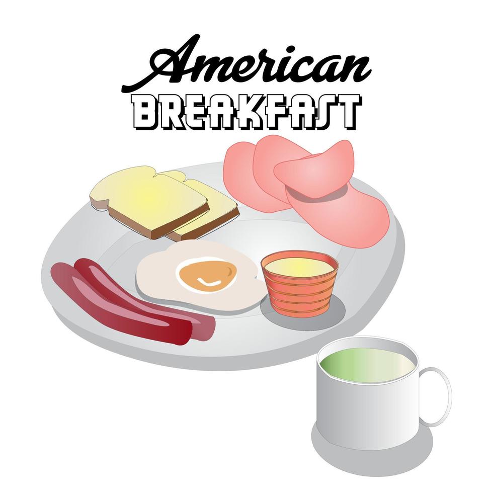 Amerikaans ontbijt bord vector