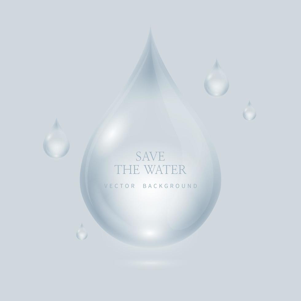 transparante waterdruppels, waterdruppelobject. vector