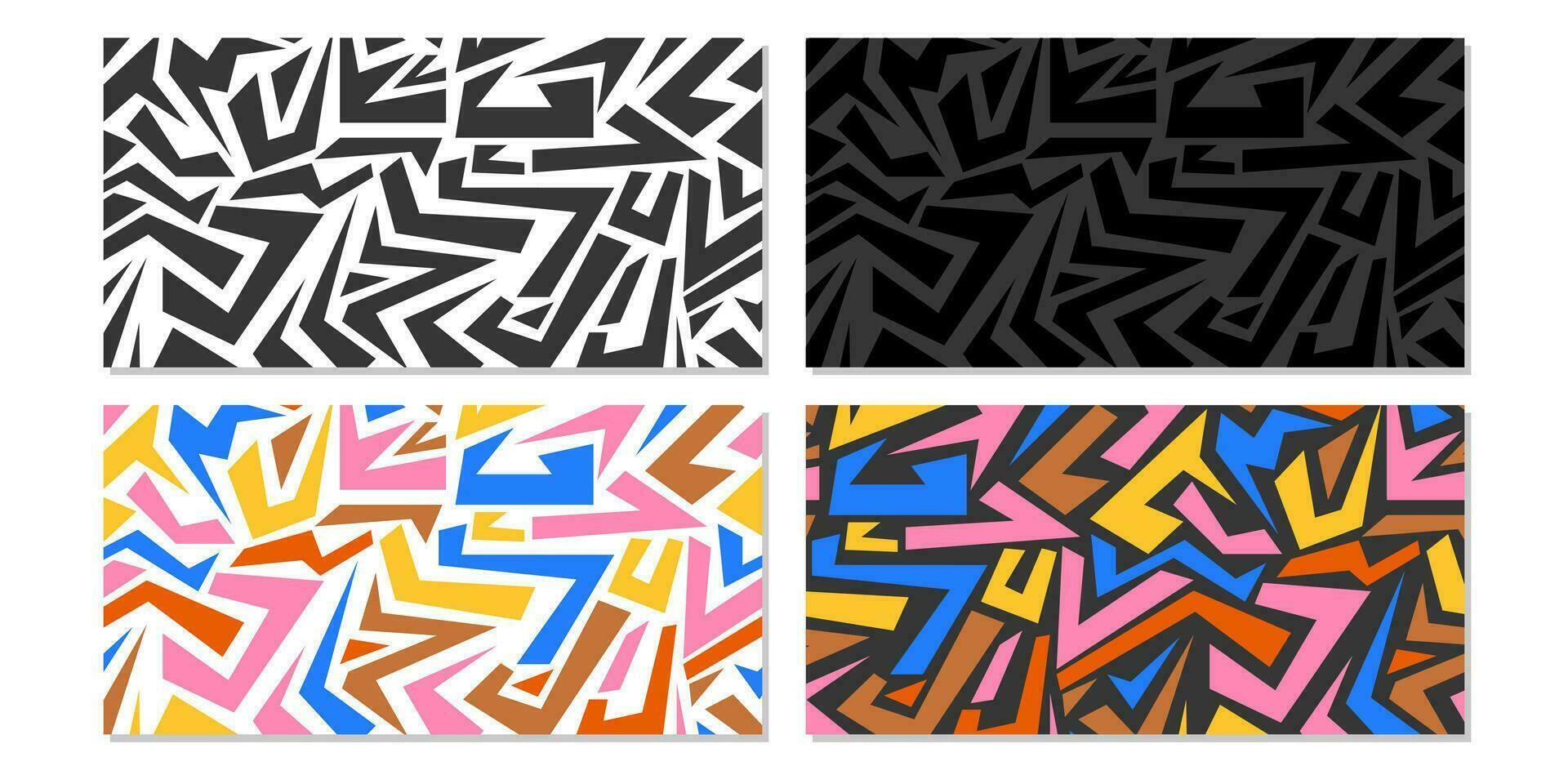 abstract meetkundig naadloos patroon, zwart en wit en kleurrijk Aan geïsoleerd achtergrond. vector vormen, figuren. voor papier, omslag, kleding stof, geschenk inpakken, notitieboekje, bed linnen