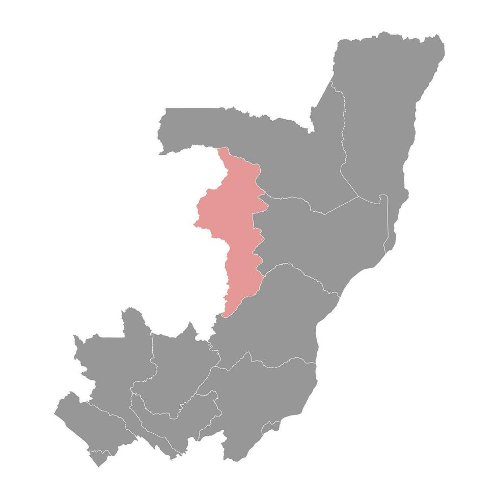 cuvet oosten afdeling kaart, administratief divisie van republiek van de Congo. vector illustratie.