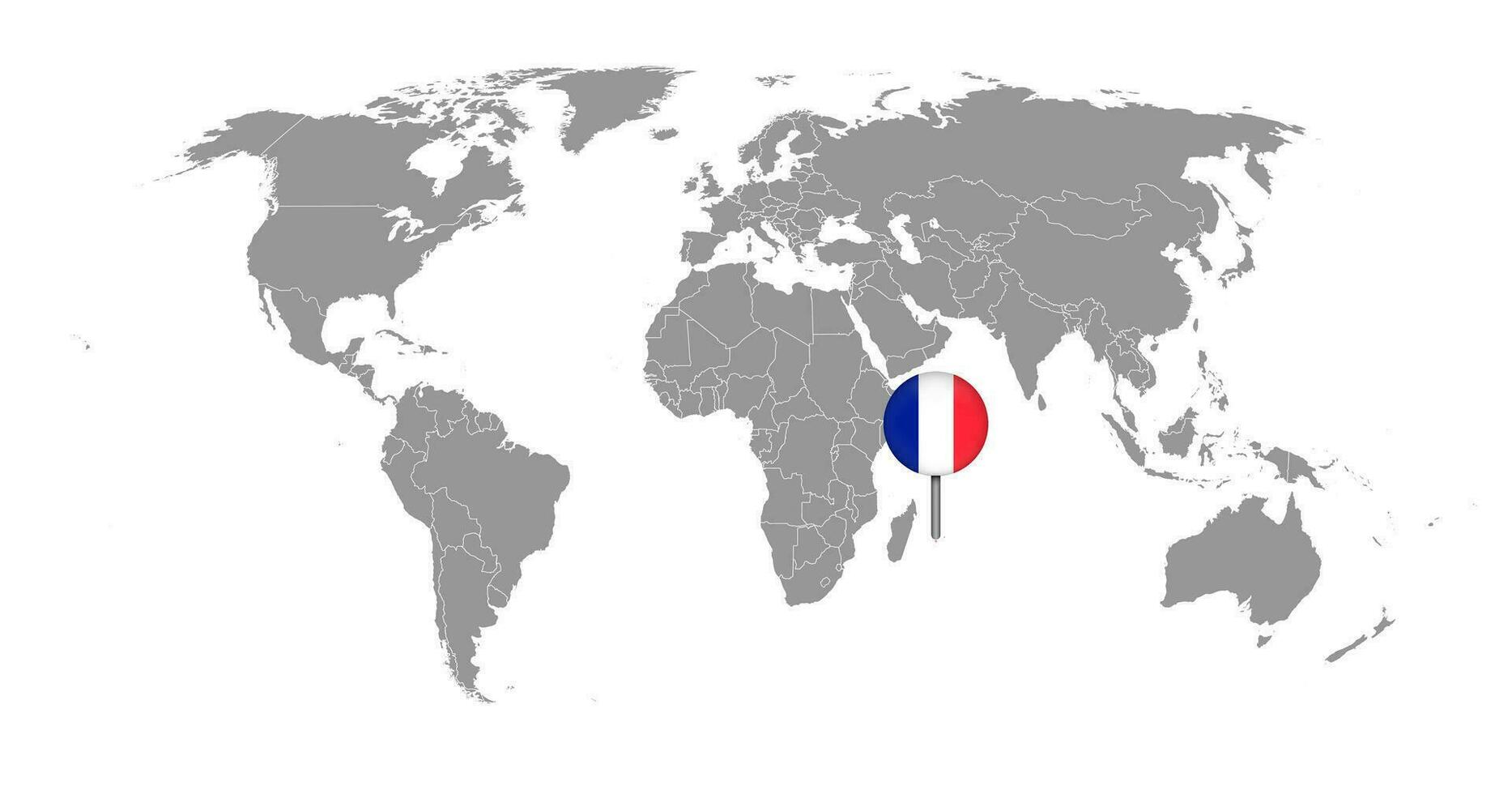 pin kaart met bijeenkomst vlag Aan wereld kaart. vector illustratie.