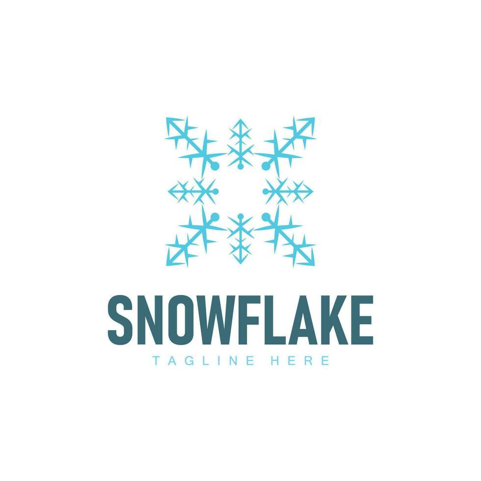 sneeuwvlok logo vector winter gemakkelijk abstract model- ontwerp sjabloon