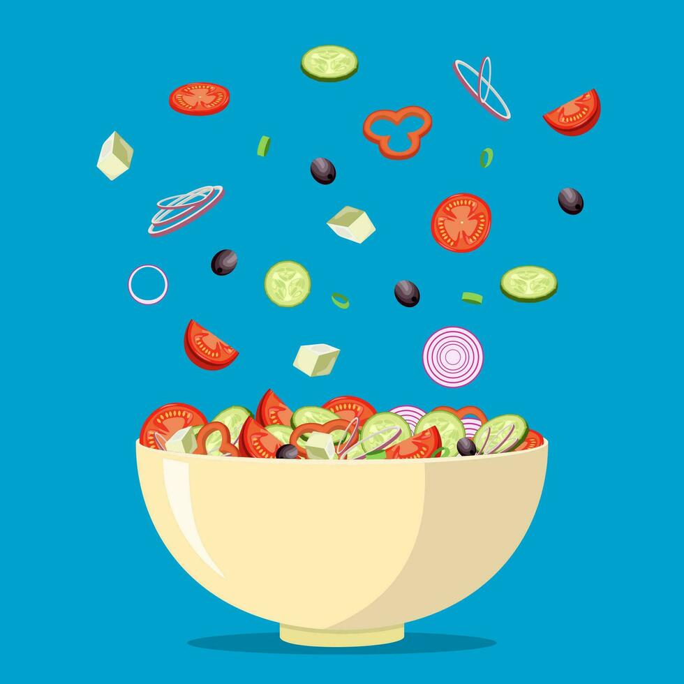 verse Griekse salade vector