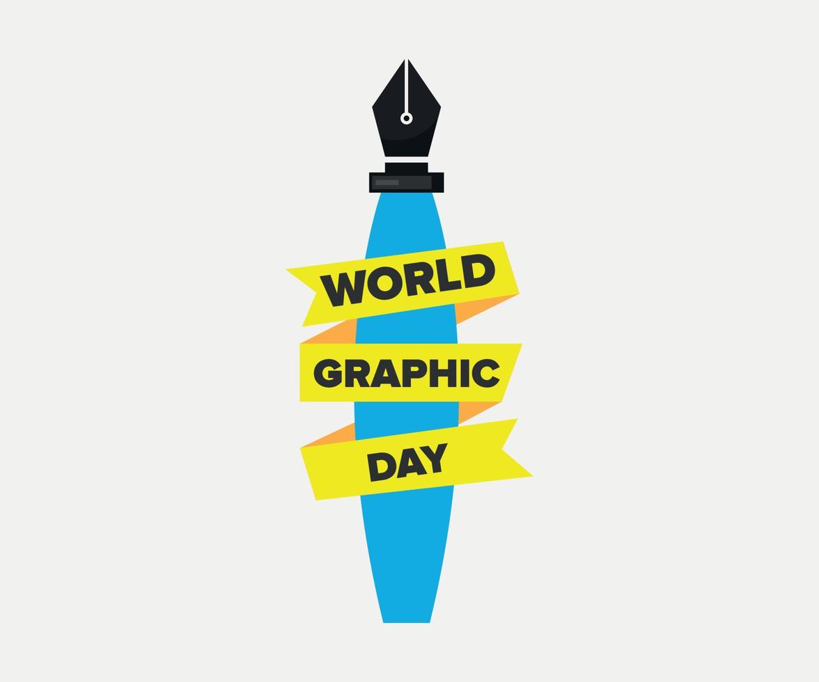 wereld grafische dag met kunst tabletpen vector