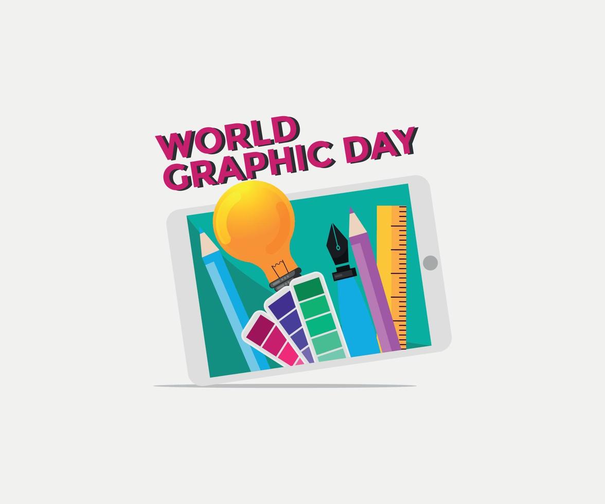 wereld grafische dag met tab vector