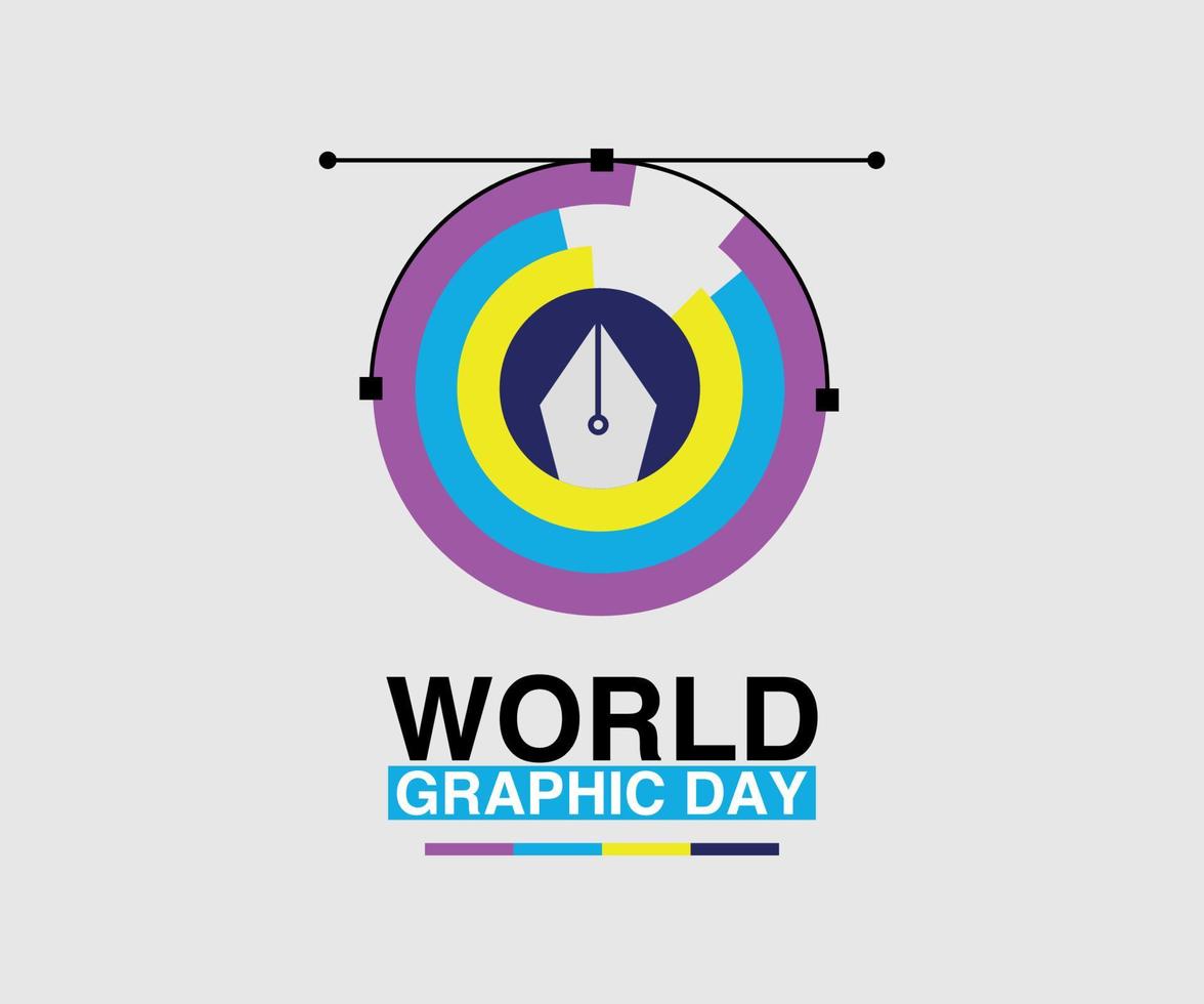kleurrijke wereld grafische dag 27 april vector