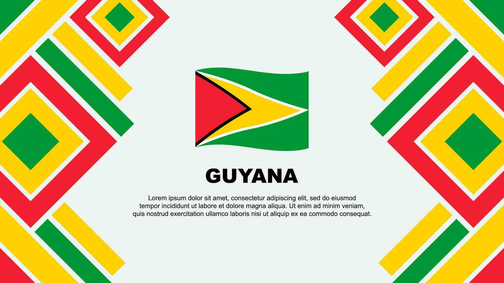 Guyana vlag abstract achtergrond ontwerp sjabloon. Guyana onafhankelijkheid dag banier behang vector illustratie. Guyana