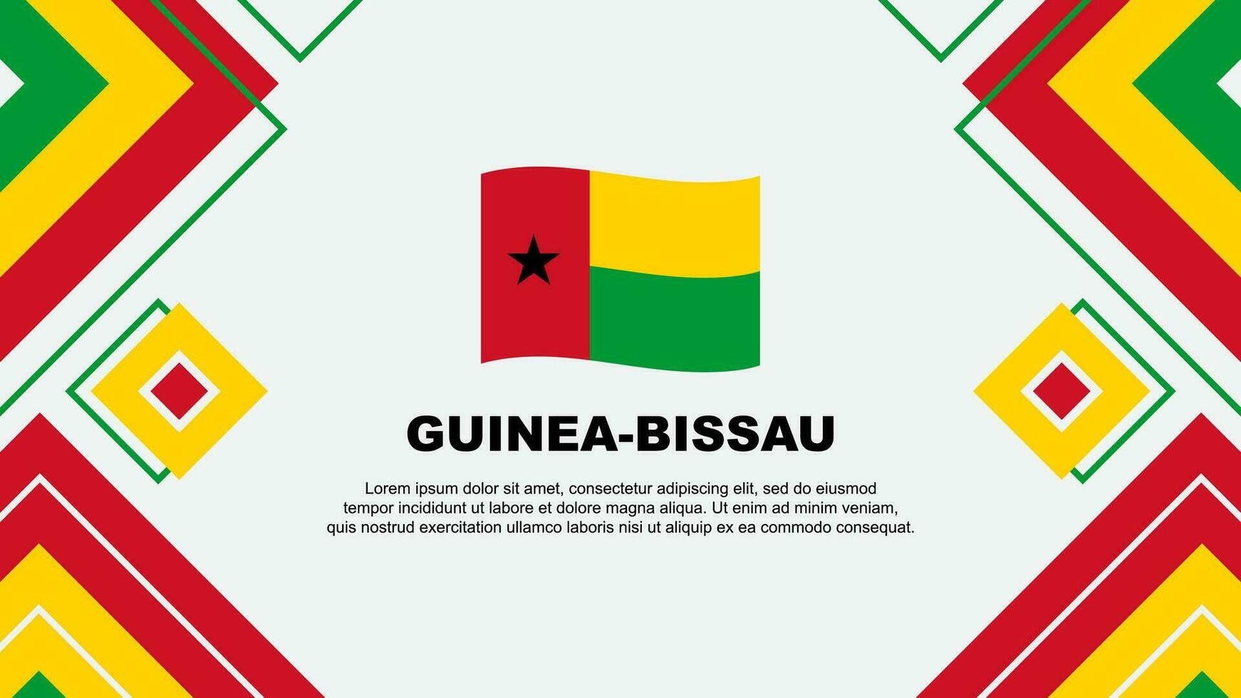 Guinea-Bissau vlag abstract achtergrond ontwerp sjabloon. Guinea-Bissau onafhankelijkheid dag banier behang vector illustratie. Guinea-Bissau achtergrond