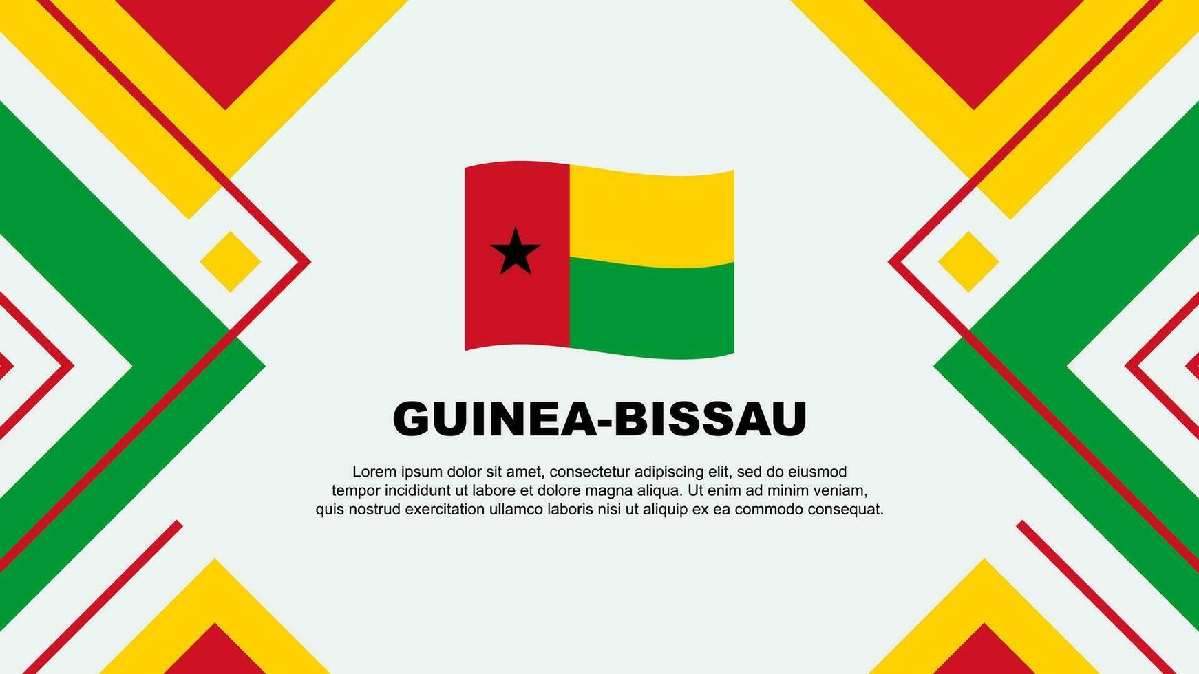 Guinea-Bissau vlag abstract achtergrond ontwerp sjabloon. Guinea-Bissau onafhankelijkheid dag banier behang vector illustratie. Guinea-Bissau illustratie