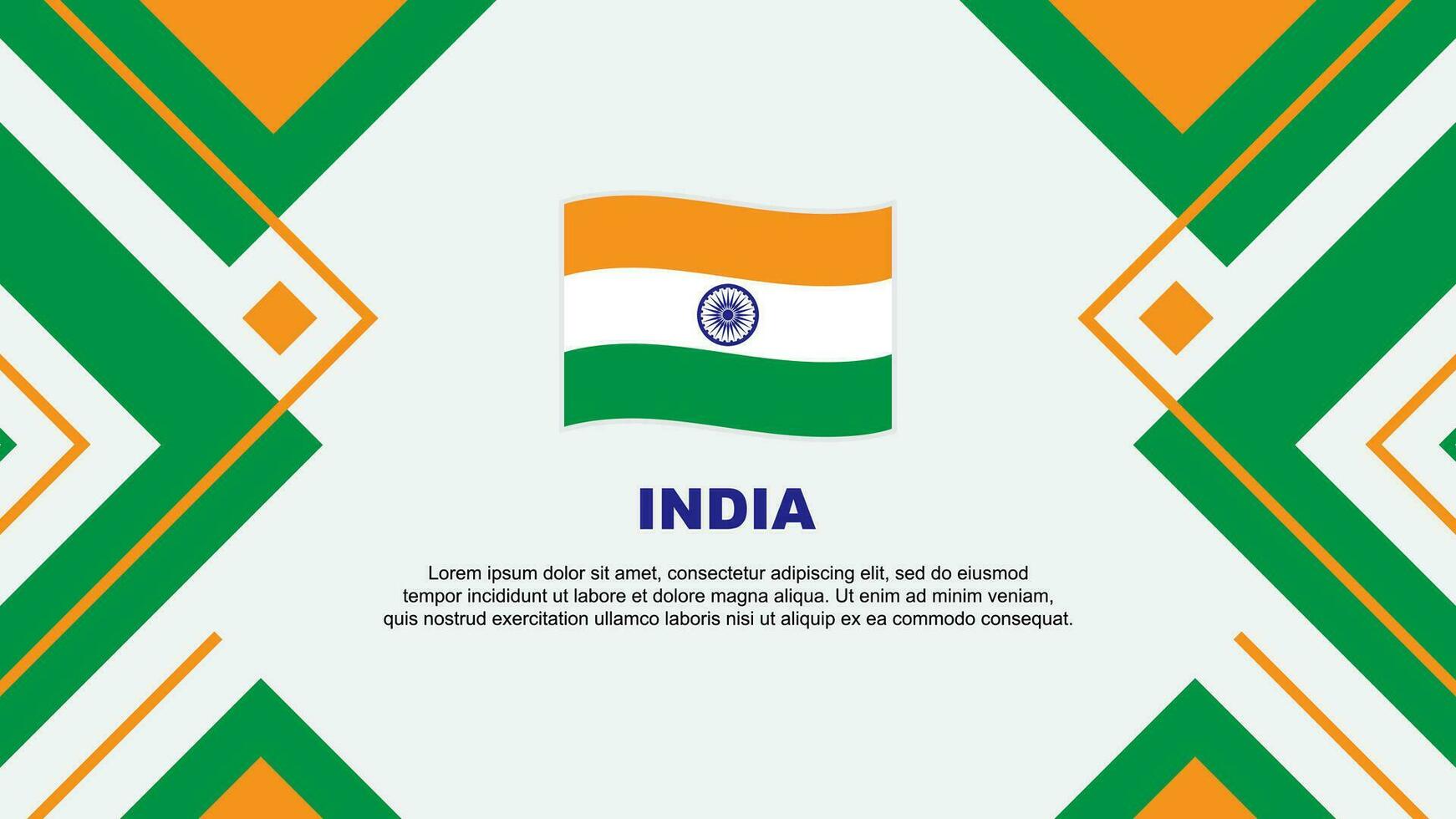 Indië vlag abstract achtergrond ontwerp sjabloon. Indië onafhankelijkheid dag banier behang vector illustratie. Indië illustratie