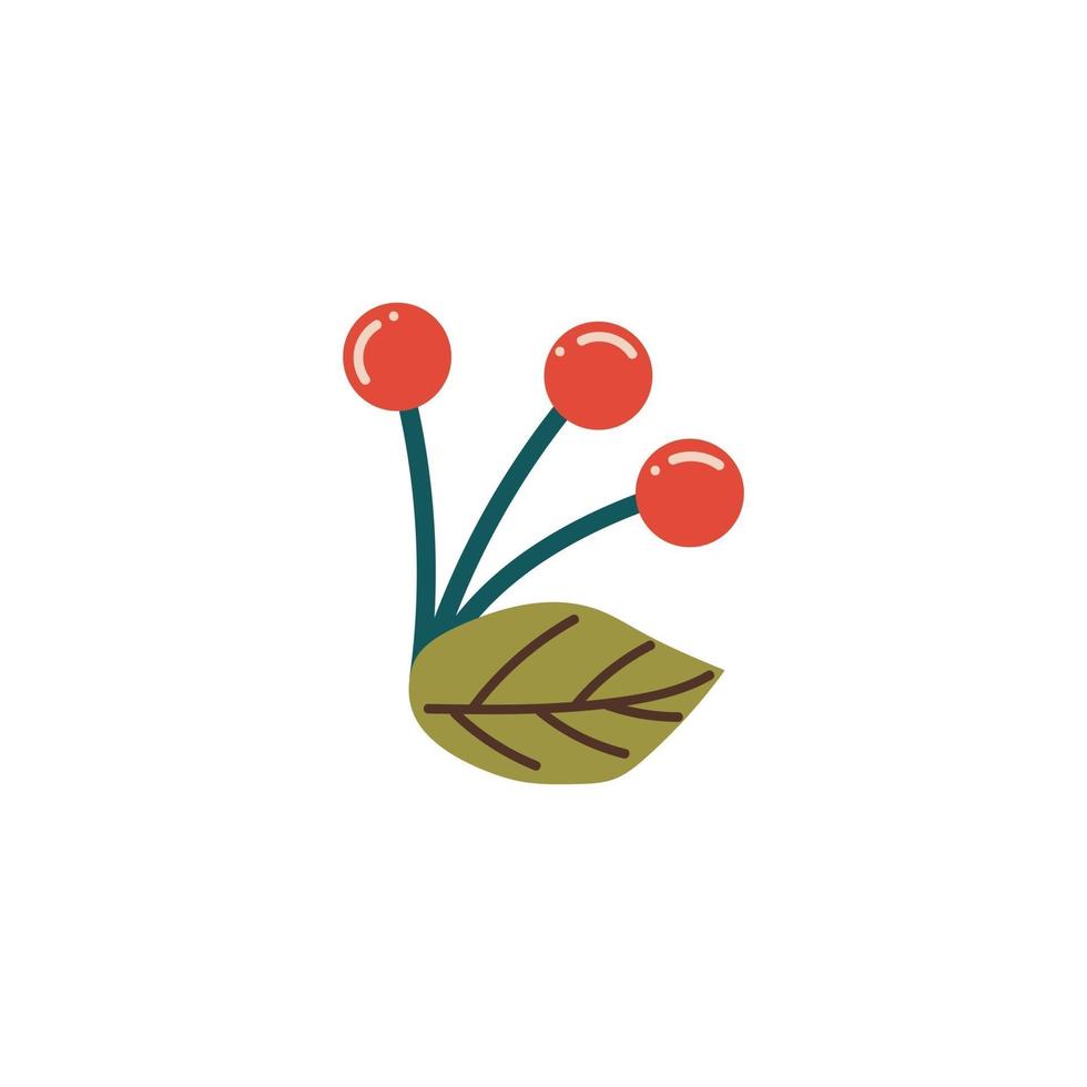 rode kersen met blad fruit vectorillustratie vector