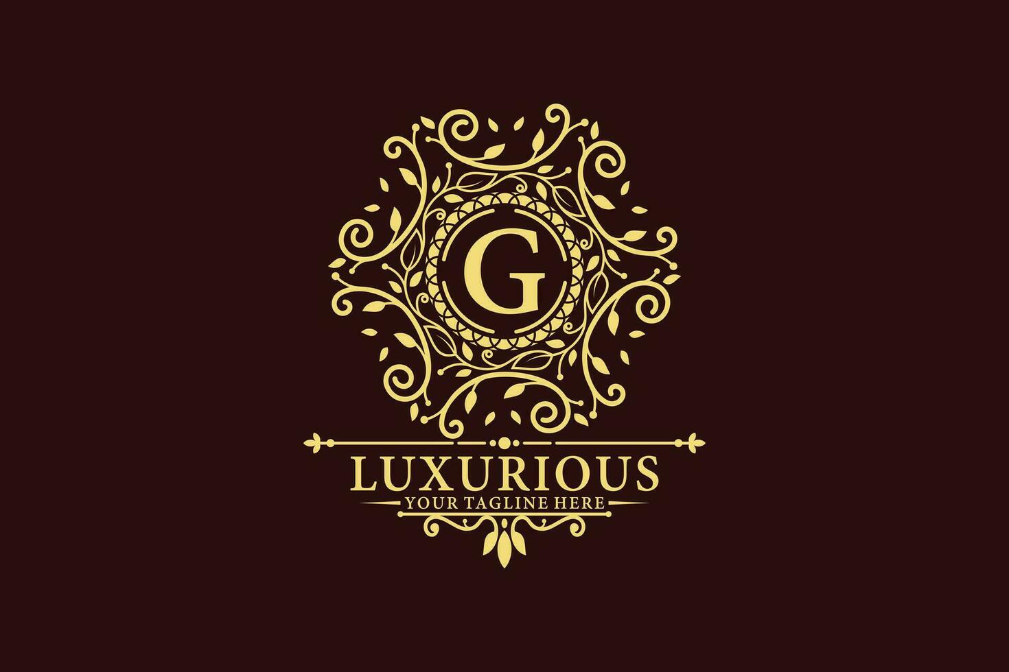 luxe logo ontwerp met eerste brief voor merk naam vector