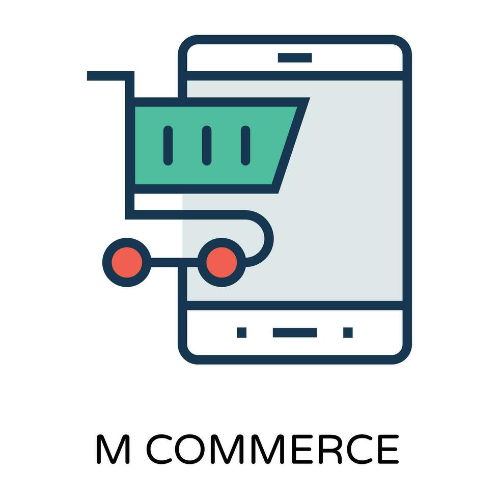 trendy m commerce vector