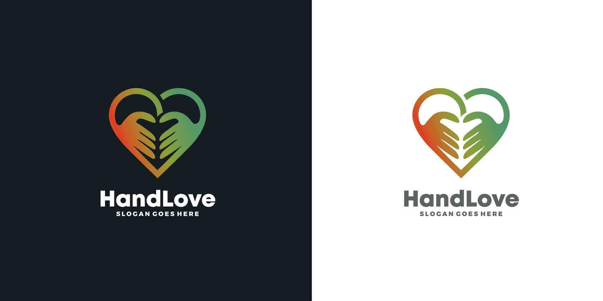 hand- liefde logo, liefde zorg logo, vrij vector