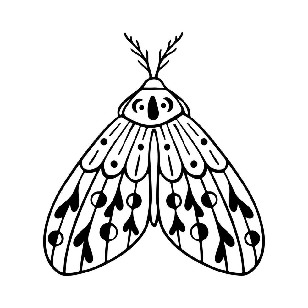 hemel- vlinder tekening illustratie. hand- getrokken mooi lijn kunst vlinder tatoeëren. deze boho vlinder zijn mooi zo voor ontwerp van mystiek projecteren, kaart en poster maken, decoratie kleren, enz vector
