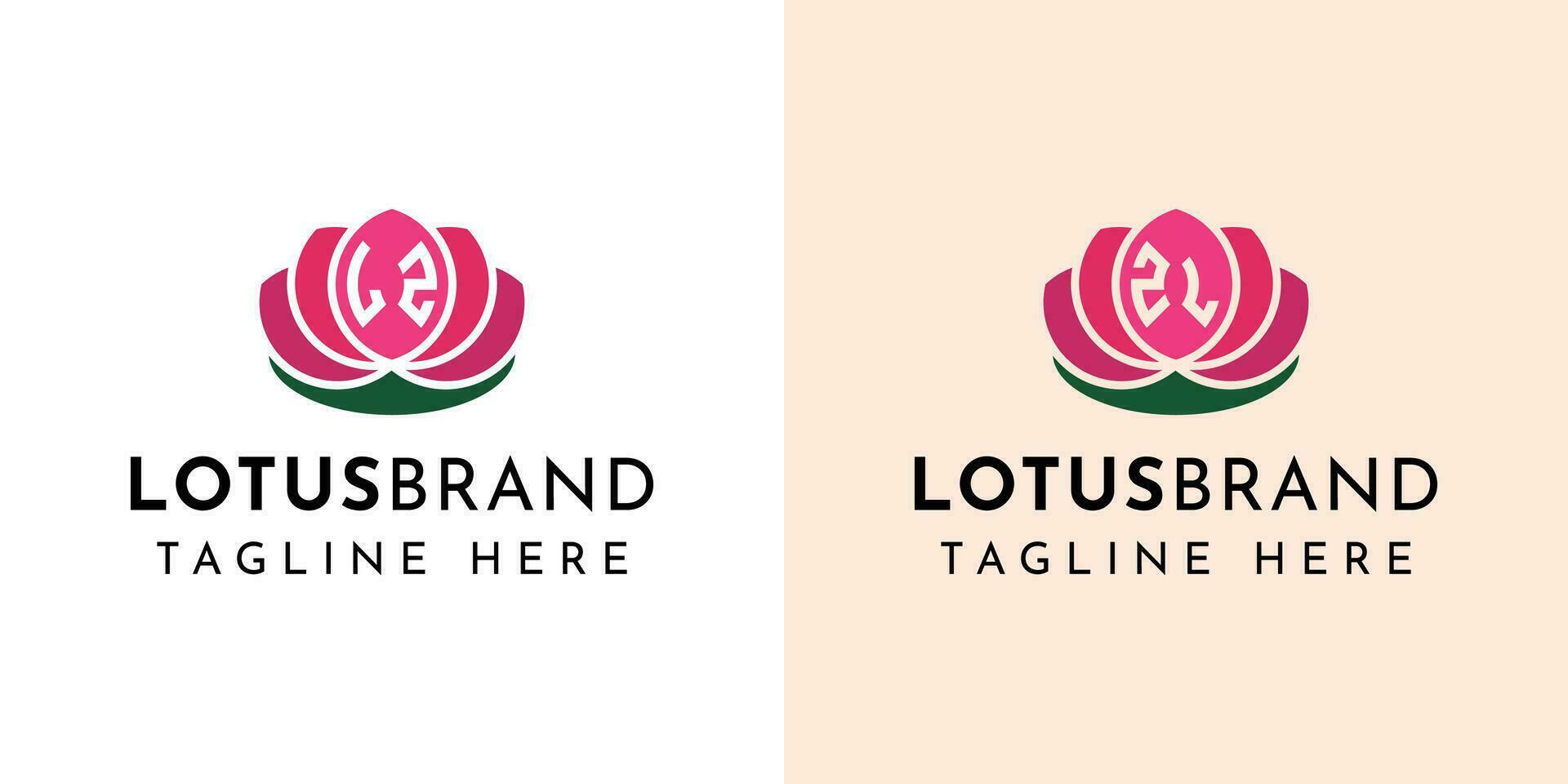 brief lz en zl lotus logo set, geschikt voor bedrijf verwant naar lotus bloemen met lz of zl initialen. vector