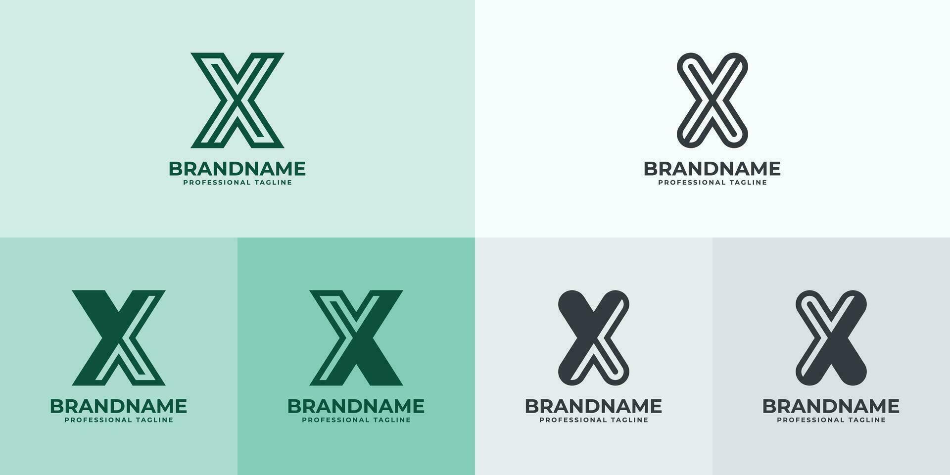 modern brief X logo set, geschikt voor bedrijf met X of xx initialen vector