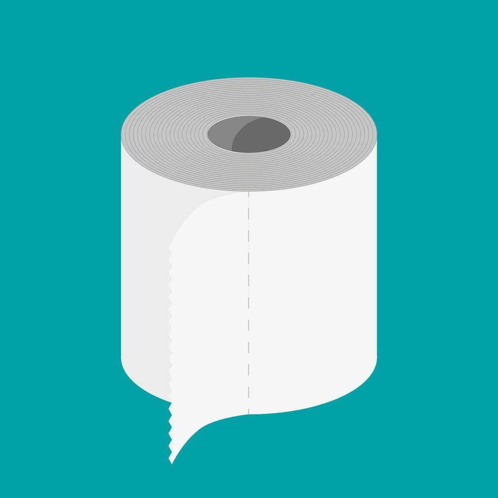 wit rollen van toilet papier. streng van papier voor toilet. vector illustratie in vlak stijl