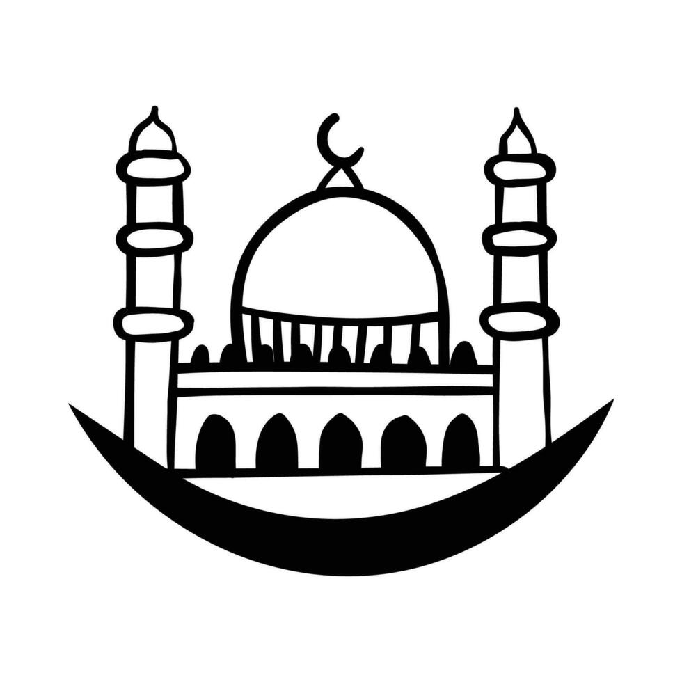 Ramadan kareem tekening moskee illustratie vector