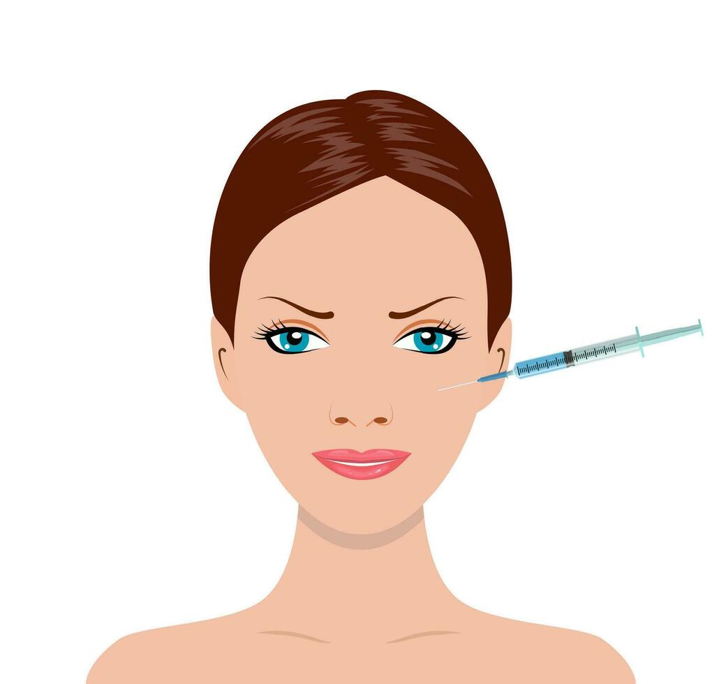 kunstmatig procedure door injectie. spa schoonheid en Gezondheid concept. vector illustratie in vlak stijl