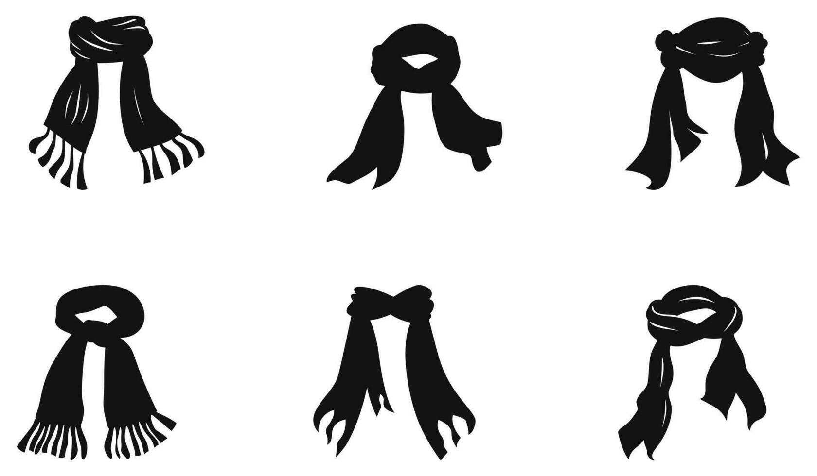 elegant sjaal verzameling silhouetten vector