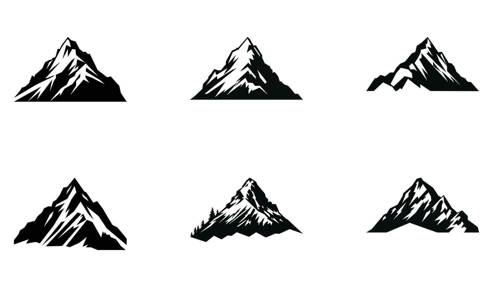 ijzig berg reeks silhouetten vector