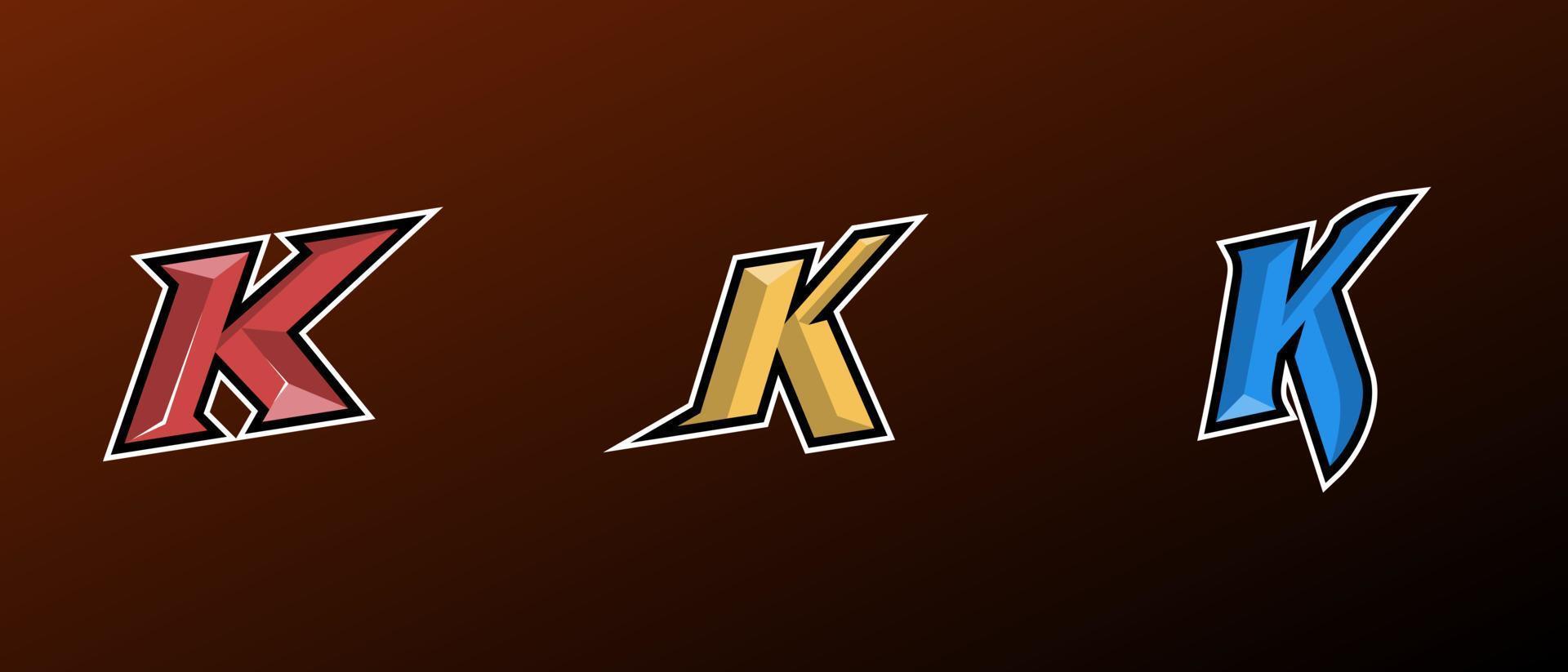 initiaal k esports-logo vector