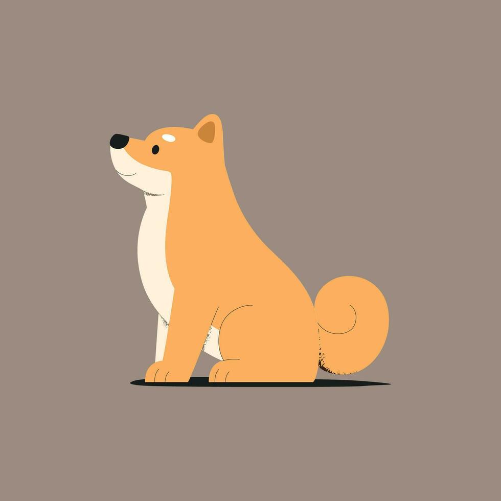 shiba inu hond vector illustratie. schattig shiba inu hond icoon.