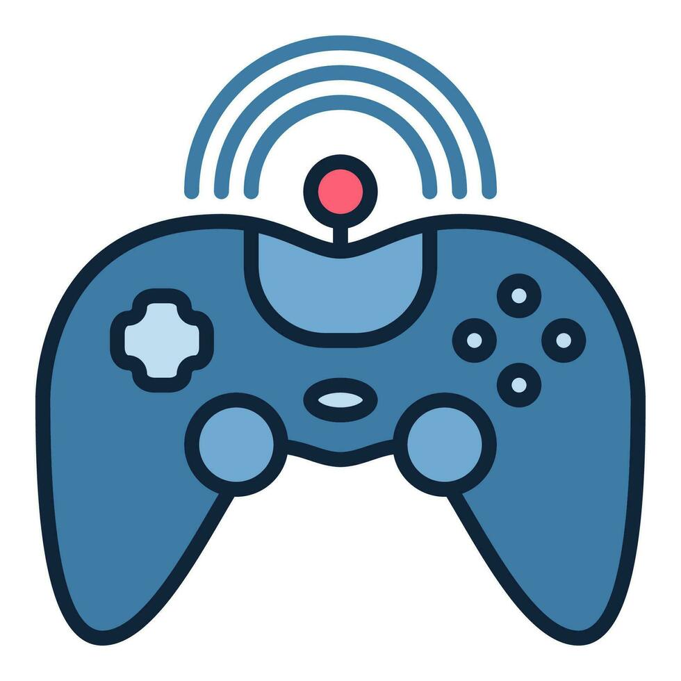 draadloze videogame controleur vector gamepad gekleurde icoon of teken