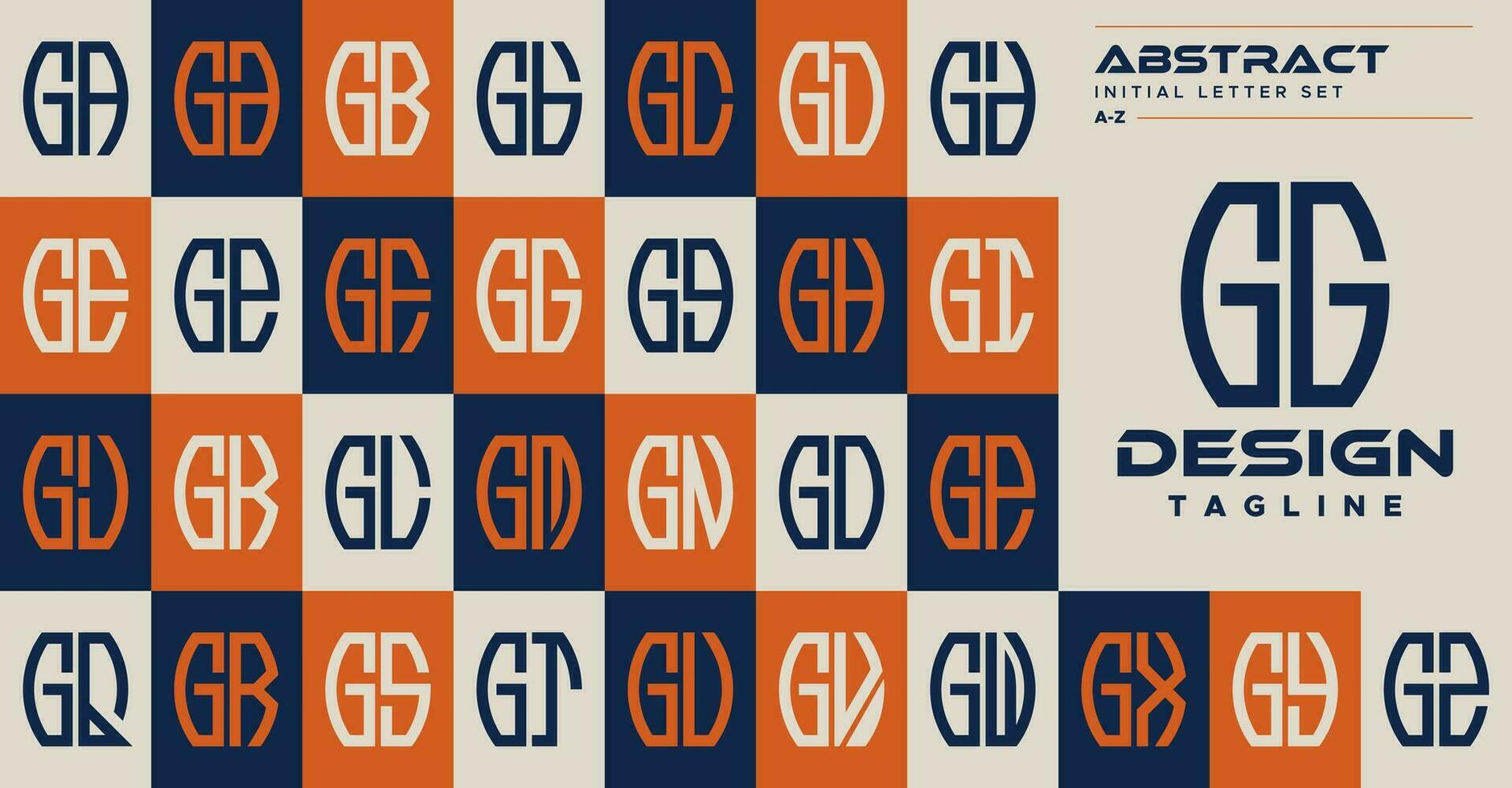 reeks van gemakkelijk abstract kromme vorm brief g gg logo ontwerp vector