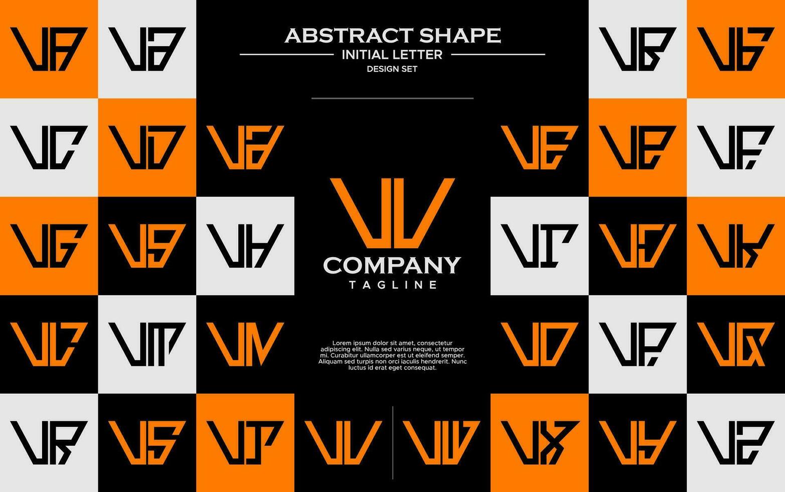 reeks van gemakkelijk trapezium vorm brief v vv logo ontwerp vector