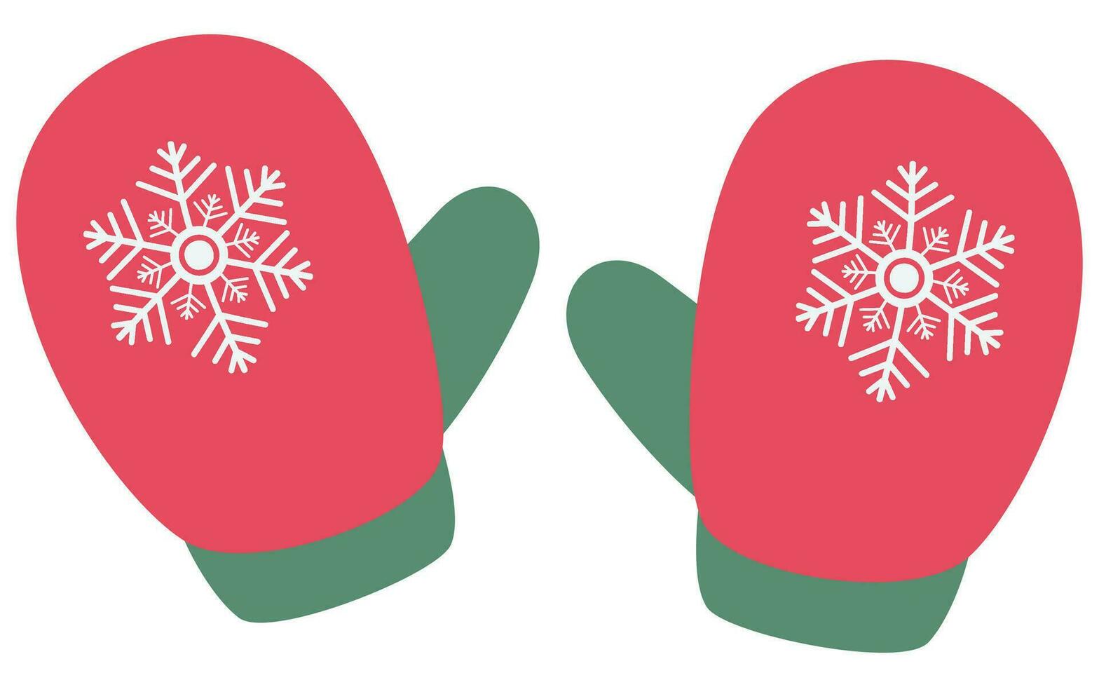 Kerstmis wanten handschoenen met sneeuwvlok symbool geïsoleerd Aan wit achtergrond. vector