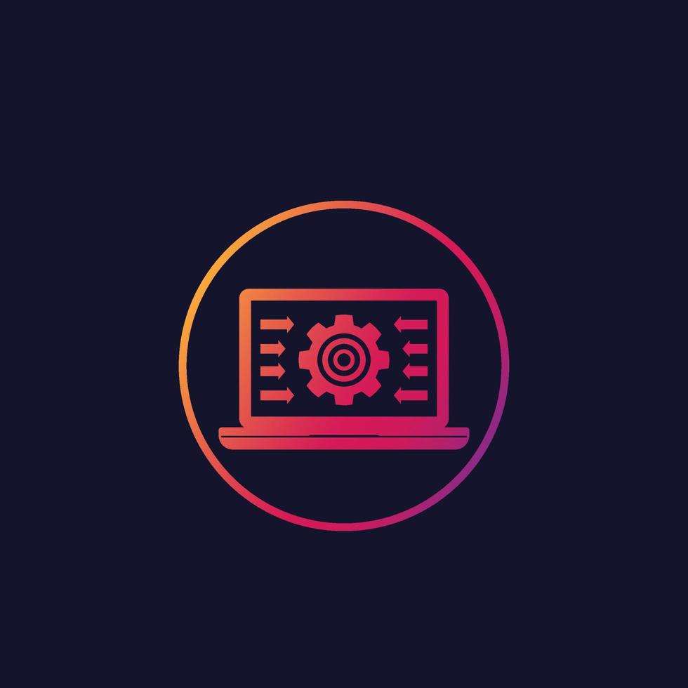 integratiesysteem, computertechnologie vectorpictogram in cirkel vector