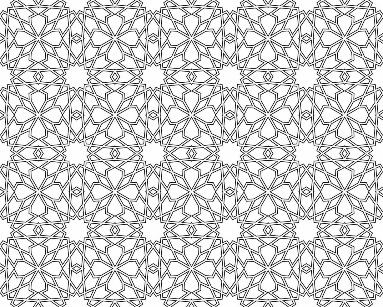 naadloos Islamitisch patroon. meetkundig schets structuur Aan wit achtergrond. mooi Arabisch element ontwerp. vector