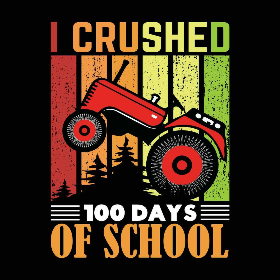 100 dagen van school- citaat wijnoogst t-shirt ontwerp illustrator vector