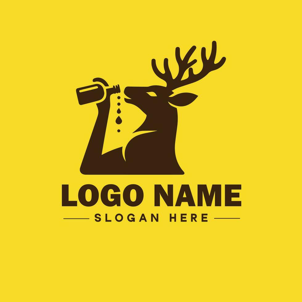hert dier logo en icoon schoon vlak modern minimalistische bedrijf en luxe merk logo ontwerp bewerkbare vector