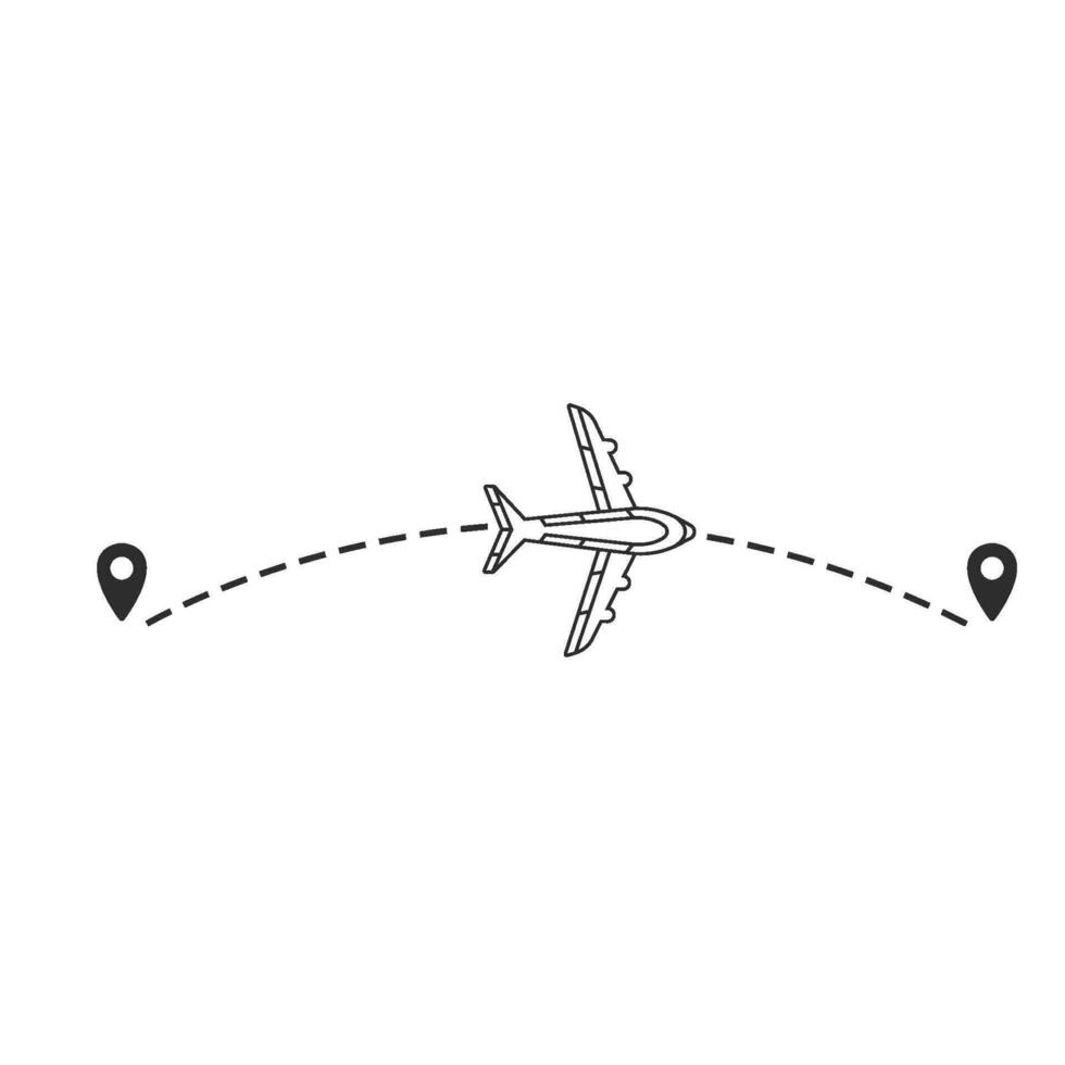 vliegtuig vlucht route icoon vector element ontwerp sjabloon