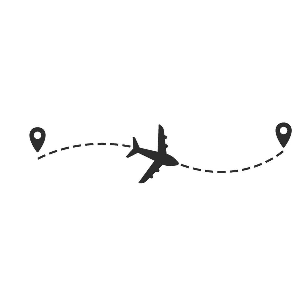 vliegtuig vlucht route icoon vector element ontwerp sjabloon