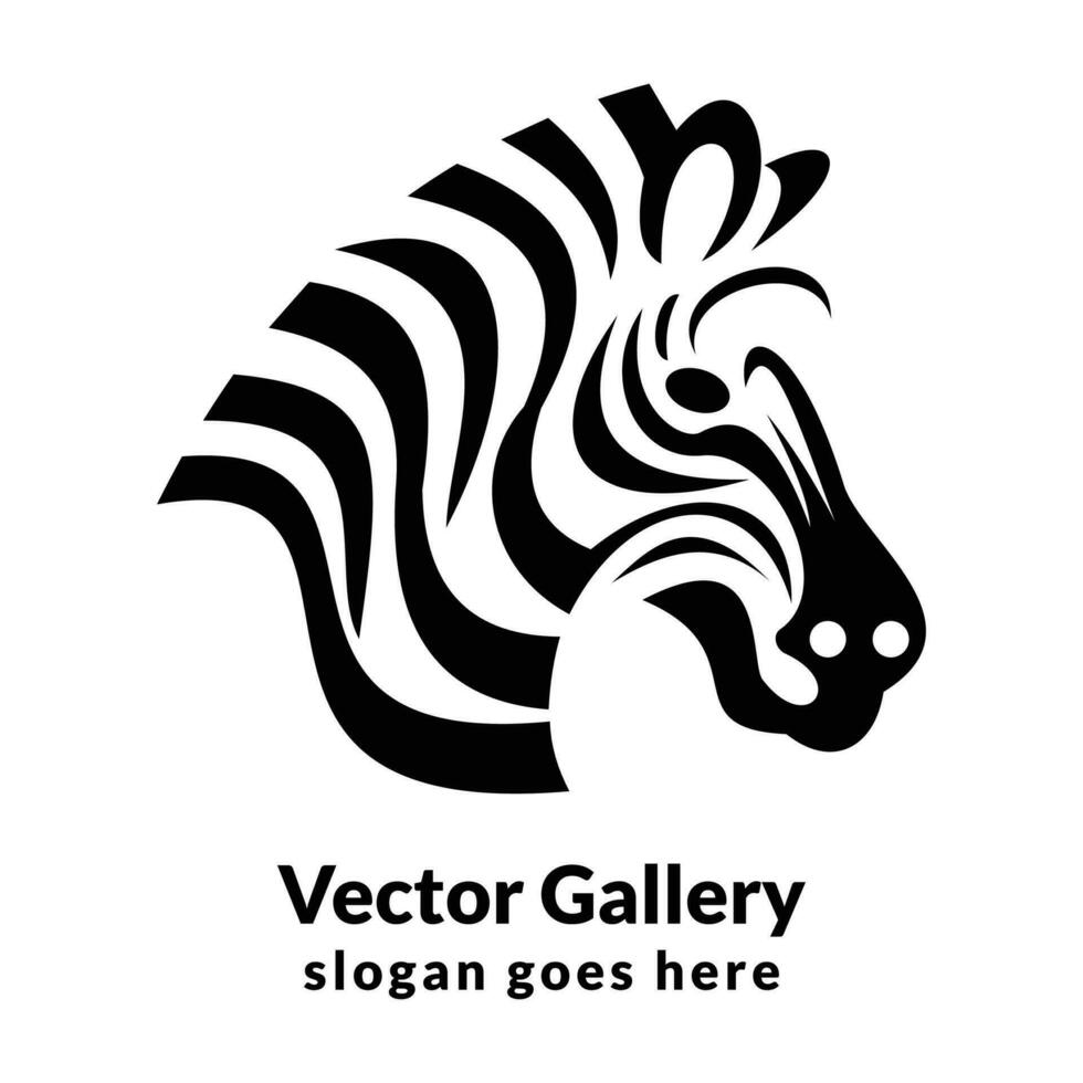 zebra hoofd met een zwart en wit patroon vector