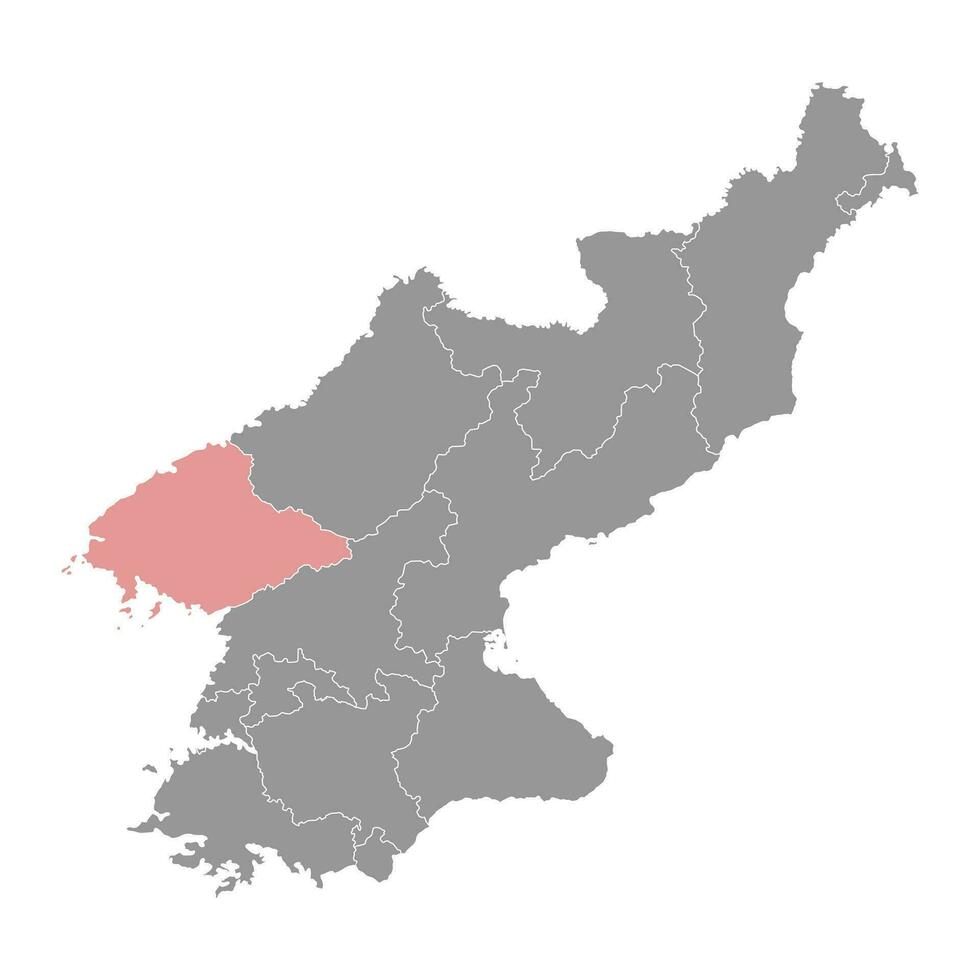 noorden pyongan provincie kaart, administratief divisie van noorden Korea. vector illustratie.