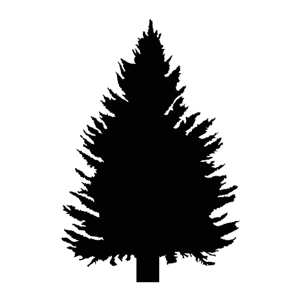 boom vector silhouet, kleurrijk vlak, schets zwart en wit realistisch boom