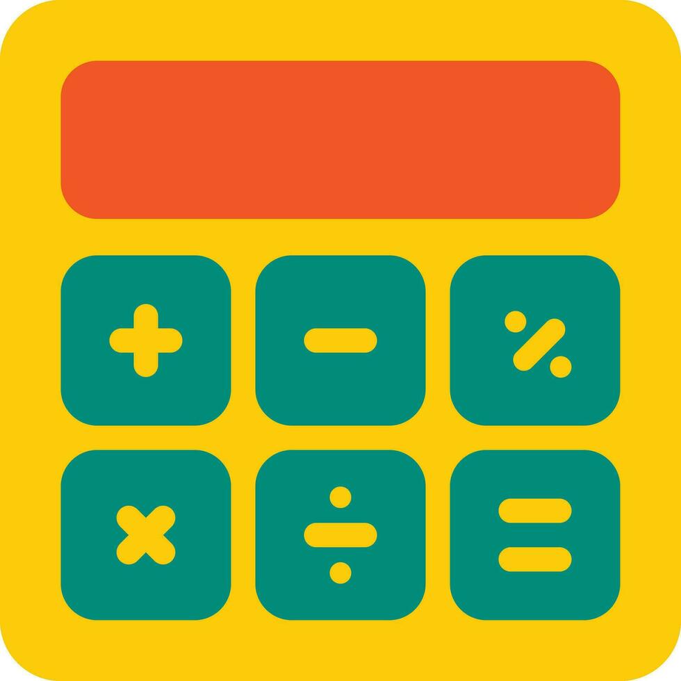 rekenmachine berekening berekenen wiskunde accounting tellen vector vlak icoon, geschikt voor bedrijf of investering of kantoor doel.