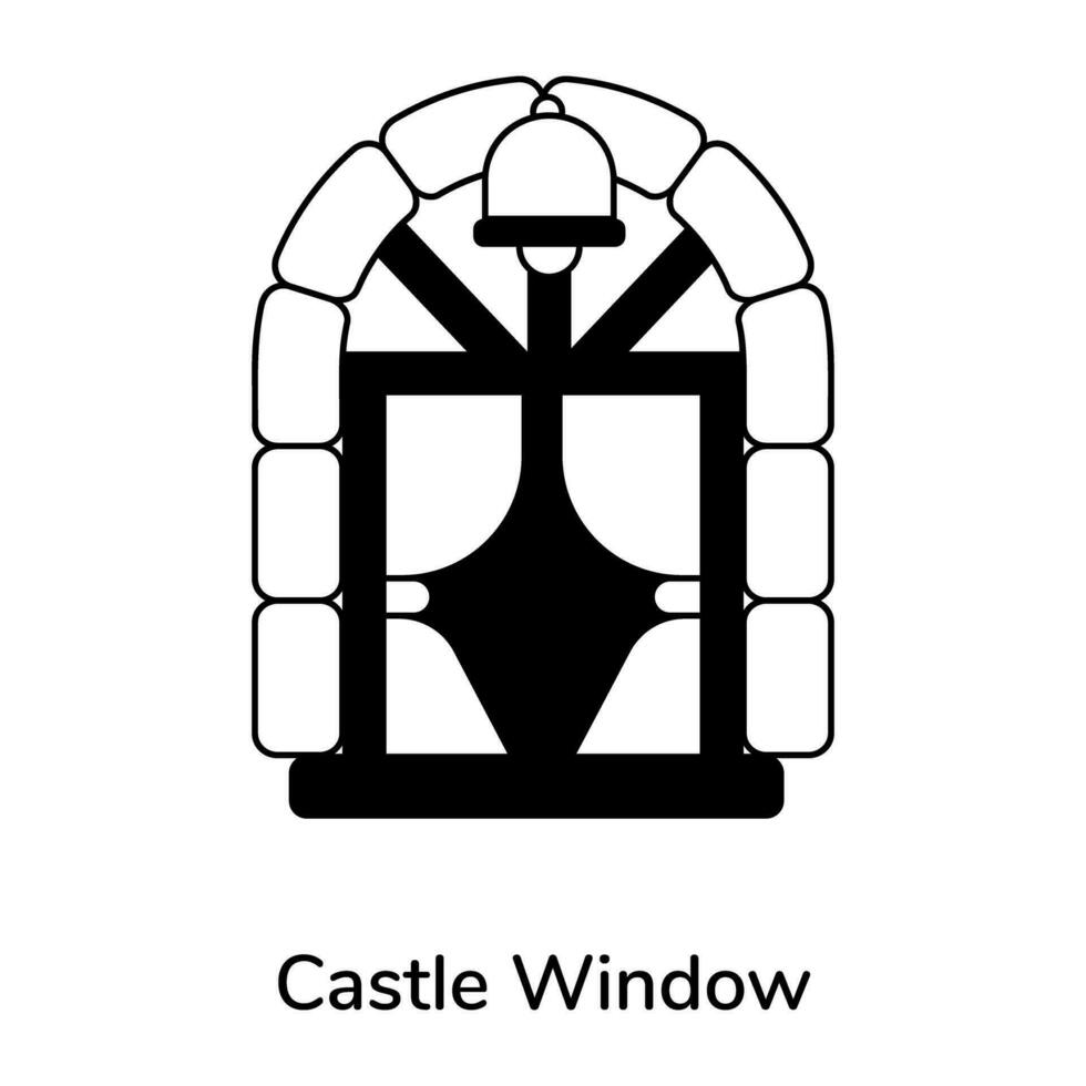 modieus kasteel venster vector