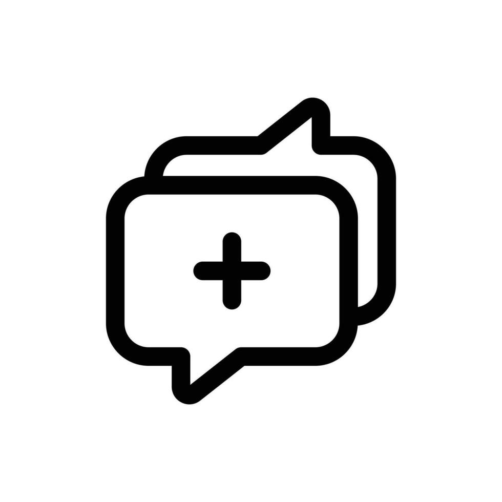 toevoegen gesprek icoon in modieus schets stijl geïsoleerd Aan wit achtergrond. toevoegen gesprek silhouet symbool voor uw website ontwerp, logo, app, enz. vector