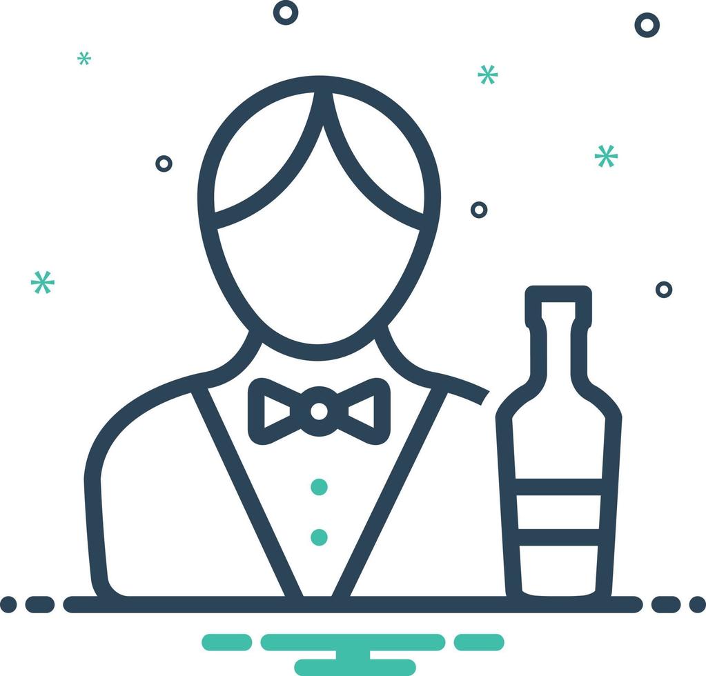 mixpictogram voor barman vector