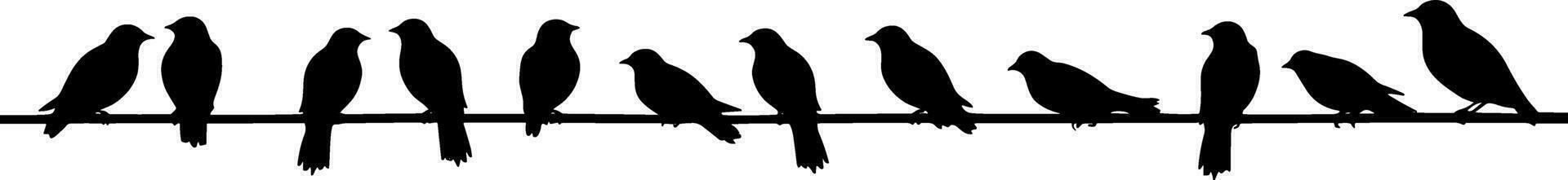 silhouet van vogelstand Aan de draden voor decoratie. ai gegenereerd illustratie. vector