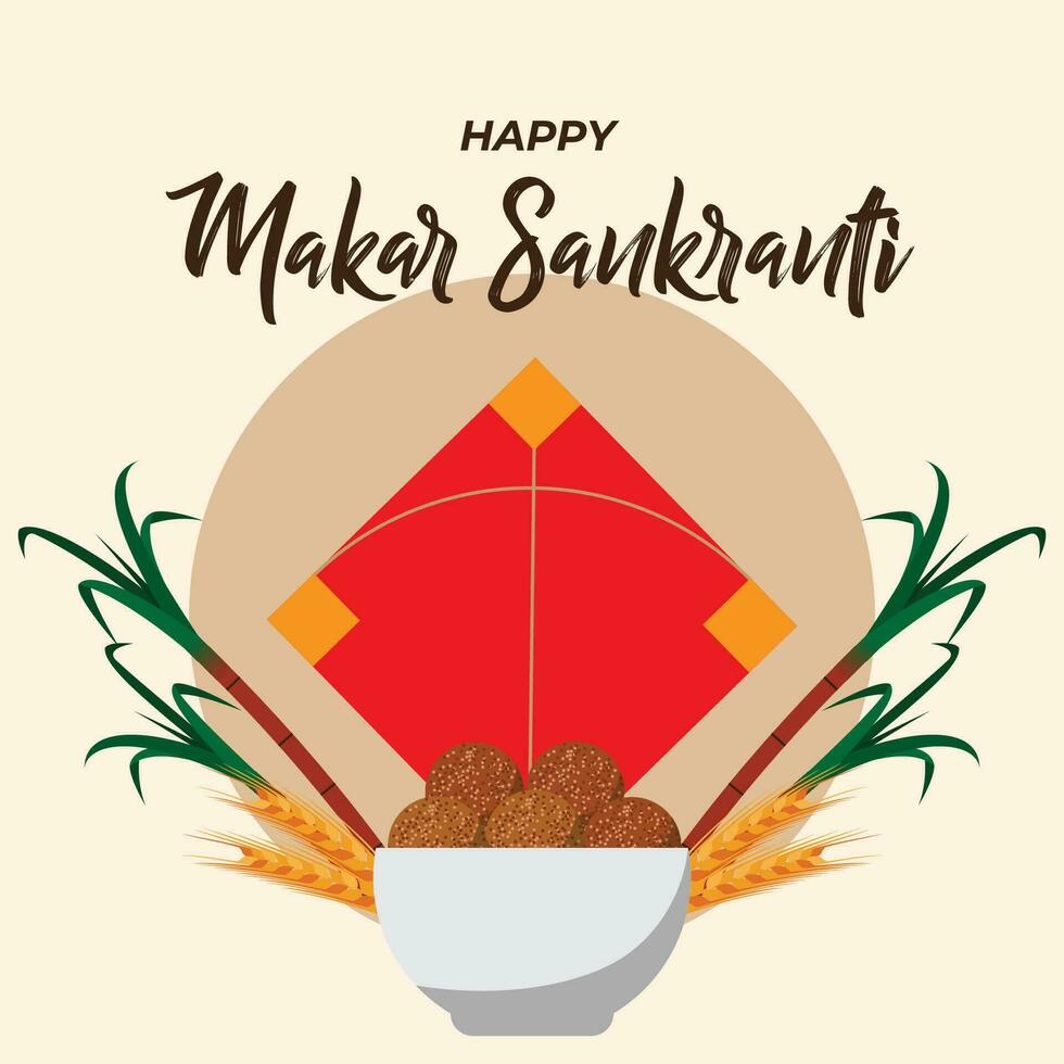 vrij vector gelukkig makar sankranti festival